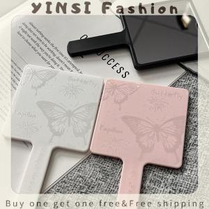 YINSI Vintage Butterfly Square Mirror Mini Hand-Held Desktop Cosmetic Makeup Mirror Travel Portable Beauty Mirror Girl Birthday Gift