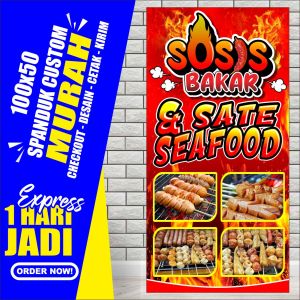 Banner SOSIS BAKAR Spanduk SOSIS BAKAR ukuran 100x50 cm COD. Banner SOSIS BAKAR Spanduk SOSIS BAKAR ukuran 100x50 cm COD