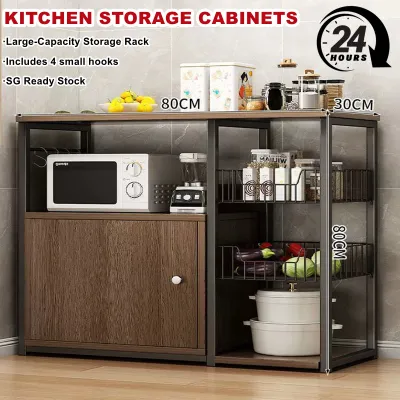 Kitchen Storage Cabinet Multifunctional Cutting Table Workstation Multi-layer Sideboard Storage Cabinet