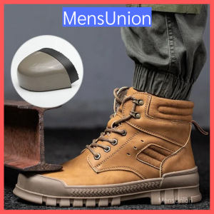 VIDEO [Msia Stock] Premium High Quality Mens Steel Shoes Safety Boots Oil Resistant Protector Military Tactical Big Size Army Bot Combat Comfortable Breathable Shoe Non-Slip Toe Cap Boots Anti Nail Steel Anti Shock Kasut Keselamatan
