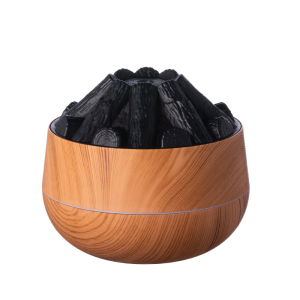 Charcoal Humidifier with Light 300ml Capacity Flame Wood Humidifier Aesthetic Silent Indoor Aromatherapy Machine