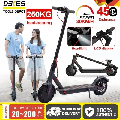 DEKES Electric Scooter for Adult Teens Kids Height Seat Adjustable Foldable Scooter Electric Portable