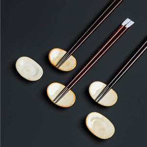 OMK Japanese Style Ceramic chopstick holder Yuanbao Shape Chopstick Rest 筷子架