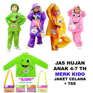Jas Hujan anak KIDO KIDDO Setelan indoplast Motif Jaket Celana Termurah