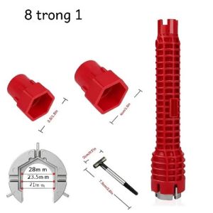 Cờ Lê 8 Trong 1 Đa Năng Tháo Lắp Đai Ốc Ở Những Góc Hẹp Như Bồn Rửa Vòi Lavabo Bồn Cầu Tiện Dụng