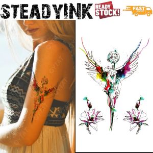[𝚂𝚝𝚎𝚊𝚍𝚢𝙸𝙽𝙺] Lasting Tattoo Sticker Waterproof Tatu Pelekat | Angel Floral Designs | Makeup Event Festival Carnival Party
