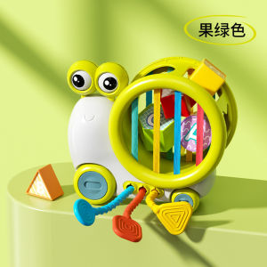 Baby Snail Sensory Shape Sorter Blocks Pull String Toy Cartoon Storage Cube Bin Snail Car Fine Motor Skill 1 2 3 Years