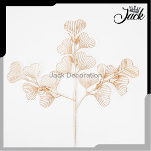Ginko Golden S3 Cabang 3 Artificial Bunga Rumah Hiasan Rangkaian Love Gold Natal Premium Import Decor Daun Emas Pesta Aesthetic Pelaminan Flowers Buket Artifisial Lengkungan Home
