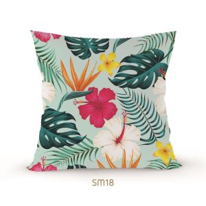 หมอนอิง หมอน ลายใบไม้ หมอนอิงโซฟา หมอนโรงเเรม หมอนอิงผ้าไมโคร ป้องกันไรฝุ่น ยัดใยสังเคราะห์เกรดAคุณภาพดี โรงงานคุณภาพผลิตเอง