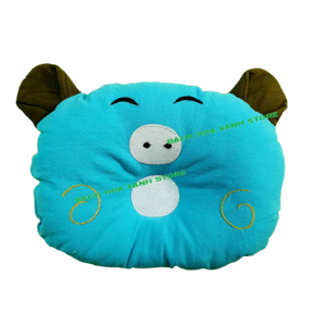 [HCM] Gối nằm lõm cho bé sơ sinh hình thú cưng Cotton Cara bông gòn Microfiber mềm êm