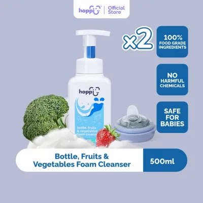 Ready stock🇲🇾Hoppi Bottle Fruits & Vegetables Foam Cleanser (500ml/Bottle x 2)