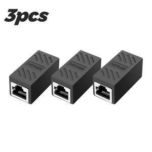 RJ45 Female Connector Ethernet Coupler in-Line Coupler for Cat7 Cat6 Cat5 Cat5e Ethernet Cable Extender Adapter (Black)