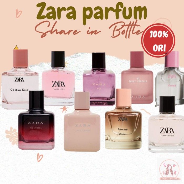 Share In Jar Decant EDP Parfum Zara Orchid Gardenia Cotton Kiss