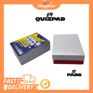 iDOLS Kids Quiz & Intermediate Writing Pad – 10 Pads (½ Crosswise ½ Lengthwise ¼ Size) | School Pad for Students