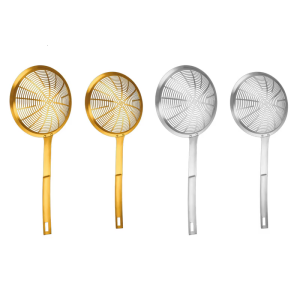 Rusts Resistant Stainless Steel Skimmer Ladle Slotted Spoon Large Colander with Ergonomic Handle Kitchen Utensils