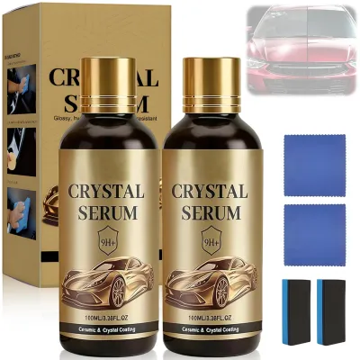 100ML PTZ Crystal Serum Advanced Graphene Ceramic Coating for Cars 9H Hardness 2PCS Set Super Hydrophobic Anti-Scratch UV Protection for Vehicle Exterior