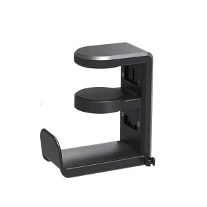 HISTO Drilling Free Headset Holder Adjustable 360° Rotating Headphone Stand Multifunctional Space Saving Desk Hanger Hook for Earphone Controller