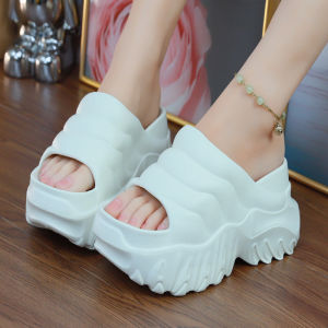Super High 10 cm Heel Slipper Woman Thick Sole Open Toe Shoes Summer Womens Platform Plain Elevator Slipper Gothic Style Slides2026