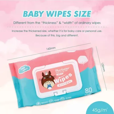 ( 80pcs) Premium Baby Wet Wipes Tissue Alcohol Free Anti Bacterial Wipes Wet Tissue Baby Wipes