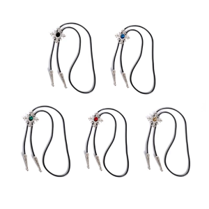 Bolo Tie cho nam giới cao bồi miền tây phong cách cà vạt với hợp kim khoá gài đính kim cương giả quý ông trang phục Halloween Phụ kiện