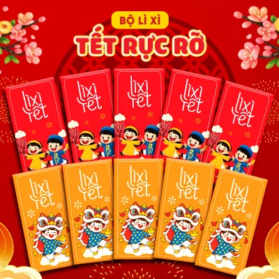 Bao Lì Xì Mẫu Thiết Kế Set 10 Bao Lì Xì Tết Năm Mới 2026 Bé Chào Tết Nhiều Mẫu Dễ Thương BEYOU DIY