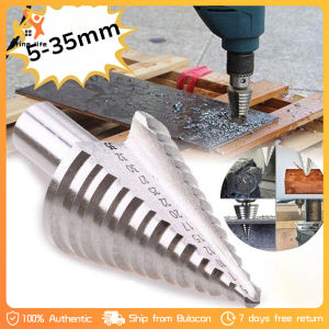 2pcs 5-35mm HSS Spiral Grooved Cone Step Drill Bit Hole Cutter Triangle Round Shank Drill Bit Tools