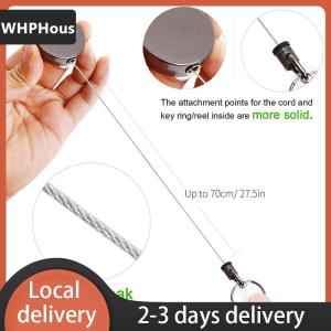 [COD] WHPHous Ship within 24 hours Retractable Metal Wire Keychain Pull Badge Reel ID Lanyard Name Tag Card Badge Easy-to-pull Buckle Rope Elastic Key Ring