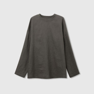 2026 Early Fall New Arrival Women Linen Set Lightweight Breathable Long Sleeve Tee and Cropped Mid Pants Casual Two Piece Outfit