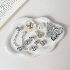 12Pcs Crocs Jibbitz Charms Silver Inlaid with Diamonds Butterfly Crystal Diamonds Shoe Buckle Detachable Shoe Chain Decoration for Crocs