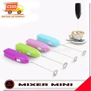 Mixer Mini Dalgona Elektrik - Pengaduk Kopi Pembuih Susu - Cappucino Maker - Pembuat Latte Art - Milk Frother Stainless Steel - 91 VARIASI