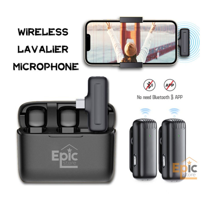 ORIGINAL] Wireless Lavalier Microphone with Charging Case Mikrofon