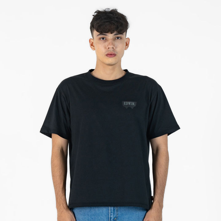 EDWIN JEANS WINGER JET BLACK Kaos Pria Lengan Pendek SS Top