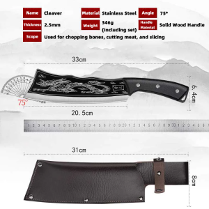 Black Dragon Knife Japanese Titanium Steel Version kitchen knife butcher knife mongolian knife