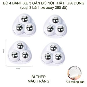 [HCM] Bộ 4 bánh xe mini 3 gắn đồ vật đồ nội thất đa năng giúp dễ dàng di chuyển -GL314