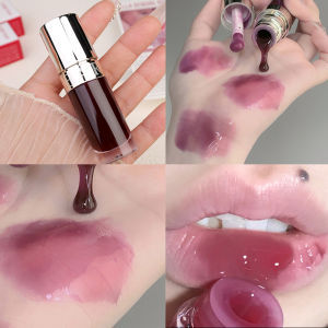 6 Colors Fruity Jelly Honey Lip Oil Translucent Watery Crystal Lip Gloss Liquid Lipstick Non Stick Glossy Moisturizing Lip Glaze Makeup