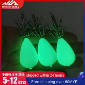 Double-Layer Luminous Swivel Squid Fishhook Glow in Dark Cuttlefish Fishing Hook