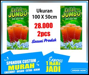 Banner ES TEH JUMBO Spanduk ES TEH JUMBO ukuran 50X100 cm / Banner ES TEH JUMBO Spanduk ES TEH JUMBO ukuran 50X100 cm