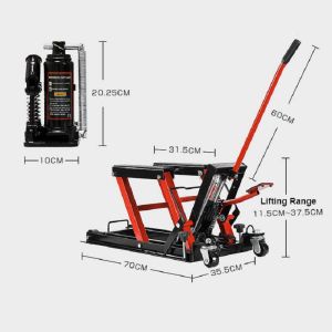 Unicorn Professional Electric Motorcycle Lift Jack - Heavy Duty 360° Rotating Hydraulic Repair Platform with Safety Lock & Adjustable Stand for Workshop/Garage Maintenance