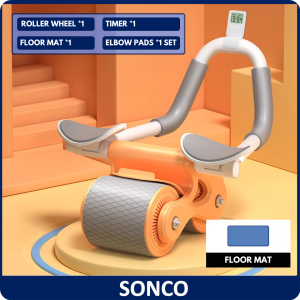 【Ready Stock】 Multi-Functional Professional Elbow Support Rebound Assistance Abs Muscle Roller Wheel Automatic Mutes Abdominal Training Exerciser Core Workout Fitness Equipment Female Male Abdo Gym 腹肌訓練器