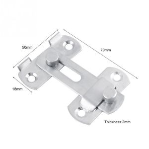 Door Hasp Latch Lock Stainless Steel Safety Packlock No Punching Clasp Sliding Door Latch for Barn Door Pet Door Bathroom Outdoor Garage Window Sliding Door