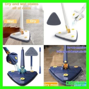 Triangle Mop Rotatable Extendable Triangle Self twisting Water Squeeze Cleaning Wash Mops