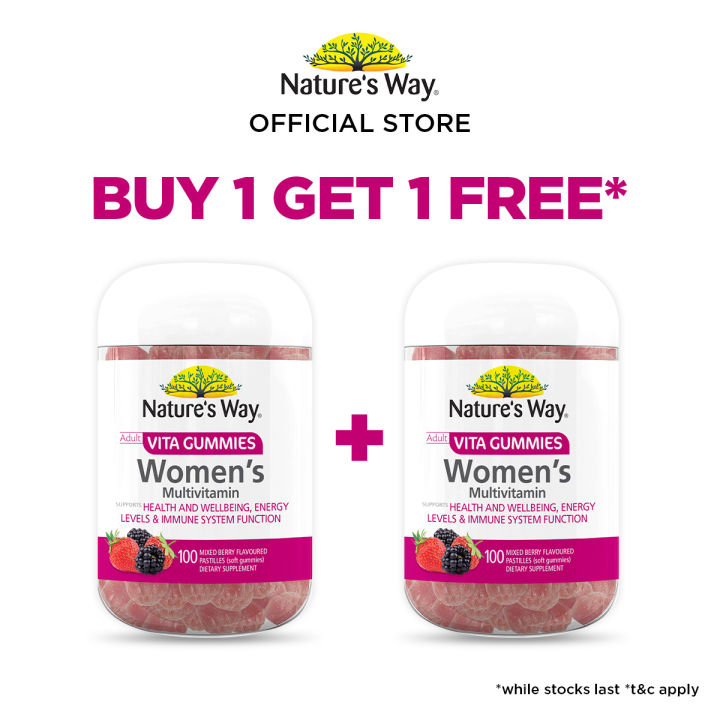 [B1G1] Nature’s Way Women’s Multi-Vitamin Adult Vita Gummies 100S [Exp ...