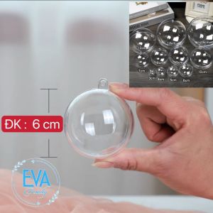 Quả Bóng tròn Nhựa Trang Trí Trong Suốt Đường Kính 6 Cm