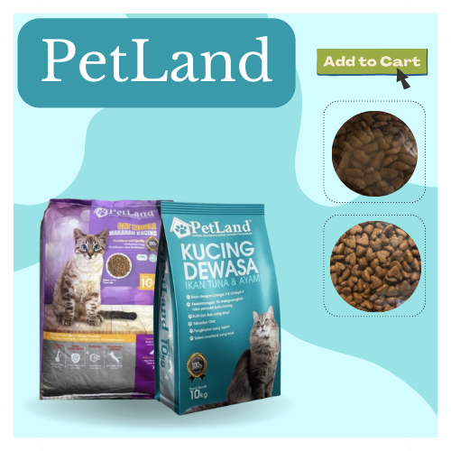 READY STOCK PETLAND Cat Food Dry Food 10KG Makanan Kucing Lazada