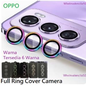 New 1 PACK RING 3 Camera Full Frame OPPO Reno 12 / 12PRO Tempered kaca/Glass Metal Ful Cover Pelindung Lens/Lensa Kamera BLACK Gold Silver Merah Burgundy RED Hijau Bazel-Bezel-Bazzel Bening Galaxy + 1 Set Reno12 Reno12Pro 12 4g 5g PAC Peck
