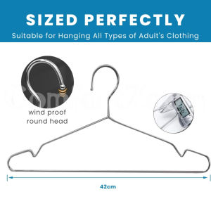 Wire Coat Hangers Strong Heavy Duty Stainless Steel Metal Ultra Thin Space Saving Clothes Hangers