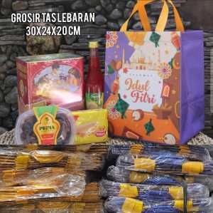 IVLOVE - Grosir 5pcs Tas Parcel Lebaran 30x24x20cm Muat Box Nasi Laminasi Kokoh Anti Air Goodie Bag Hari Raya Idul Fitri