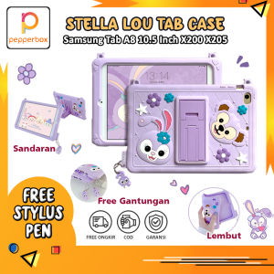 Casing for Samsung Tab A8 10.5 Inch 2022 X200 X205 Soft Case Anak Dewasa Casing Stella Lou Cover Kids Karakter Ungu Sandaran Lucu Cute Cewek Perempuan Anti Air