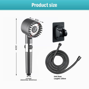 High Pressure Shower Head 4 In1 Shower Set With Two Way Angle Valve For Bathroom 5 Modes Adjustable