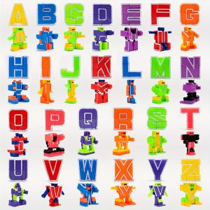 26 Pieces Alphabet Robots - Educational ABC Learning Toys Transforming Letters for Kids Ages 3-5 Perfect for Carnival Prizes Classroom Rewards and Toddler Birthday Gifts
